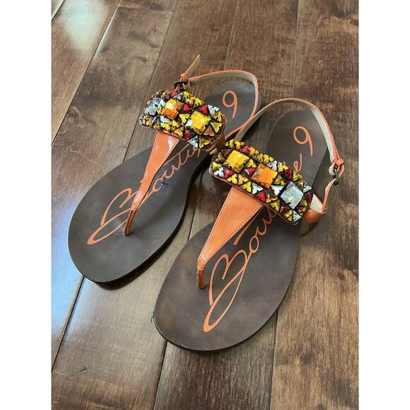 Boutique 9 Women's Embellished Thong Sandals Orange Size 8 - Picture 1 of 10